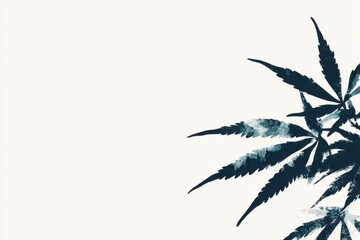 Cannabis leaf silhouette white background