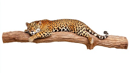 Obraz premium Majestic Jaguar Resting on a Tree Branch