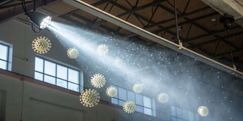 Fototapeta premium The problem of pm2.5 dust has an impact on the city. Scenario 