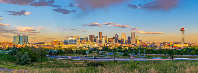 Denver city skyline, cityscape of Colorado, USA