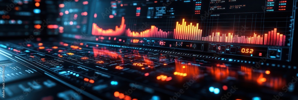 Aufkleber futuristic data visualization: a stunning display of dynamic digital information