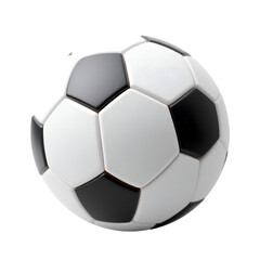 Realistic Soccer Ball with Detailed Texture on White Background
