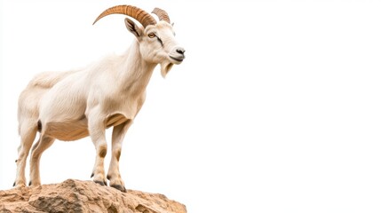 Obraz premium Majestic White Mountain Goat on Rocky Outcrop