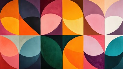 Abstract Colorful Geometric Pattern Painted Art