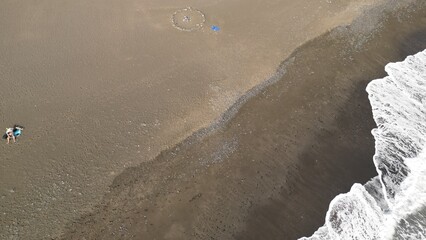 beautiful view fuerteventura ocean, cliffs view from above