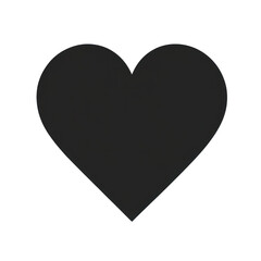Solid black heart shape suitable for various creative uses and projects, isolated on a transparent background. PNG