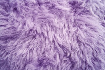 Obraz premium Purple fur texture top view. Purple or lilac sheepskin background. Fur pattern. Texture of lilac shaggy fur. Wool texture.