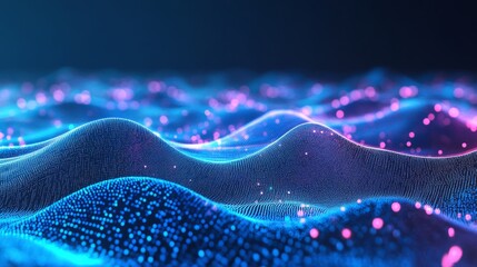 Futuristic abstract digital technology background with glowing blue grid, connected data lines, and high-tech perspective design for innovation and connectivity


