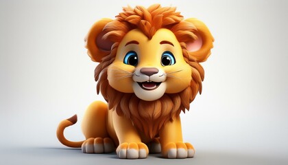 笑顔のライオン　3Dイラスト