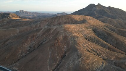 beautiful view fuerteventura ocean, cliffs view from above