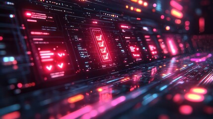 Fototapeta premium Cyberpunk Interface: Futuristic Digital Dashboard Display