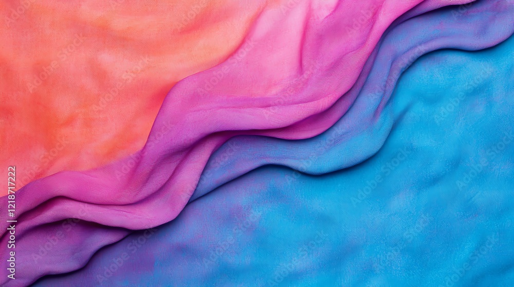 Poster colorful fabric waves create a vibrant and dynamic visual texture.