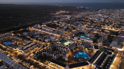 beautiful view of fuerteventura by night
