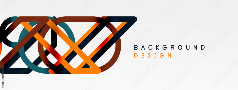 Poster abstract background - colorful circle lines technology or business digital template