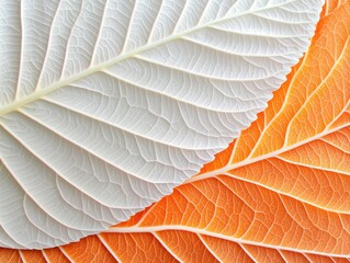 Obraz premium Macro texture of autumn maple leaf veins nature close-up warm rustic tones
