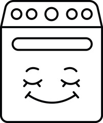 A illustration in the concept of washing machine in line drawing style
