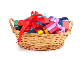 Group of gifts in a basket.