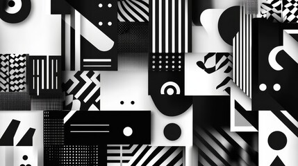 Obraz premium Elegance in Monochrome: Minimalist Geometric Patterns with Dynamic Flow