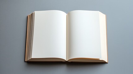 A pristine white book mockup on a gray background, empty and ready for your creative ideas.