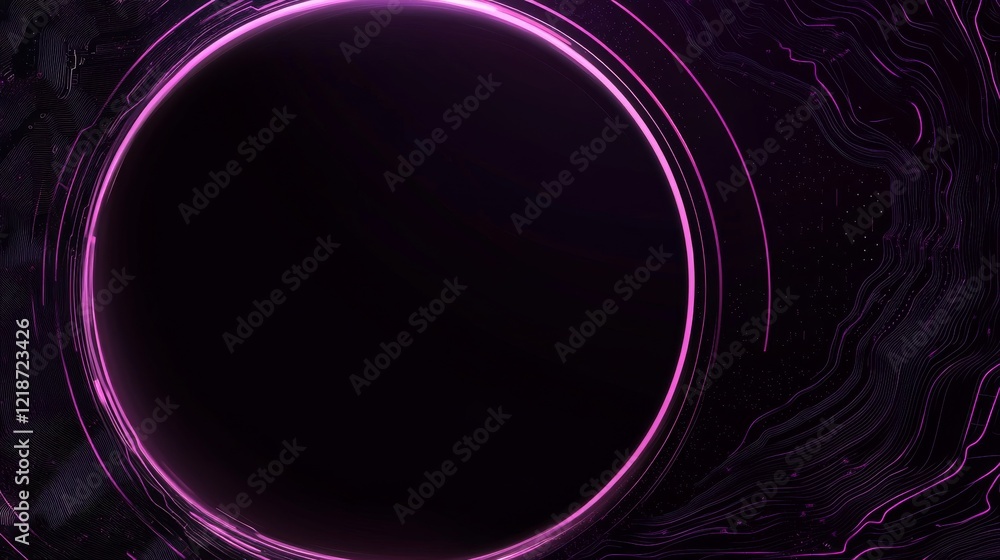 Aufkleber abstract circular circuit design with glowing lines and digital elements, futuristic technology back