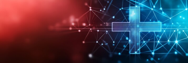 Obraz premium An abstract representation of the Medical Cross symbol, enhanced with dynamic motion lines for emphasis