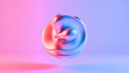 Abstract Fluid 3D Shape with Gradient Lighting