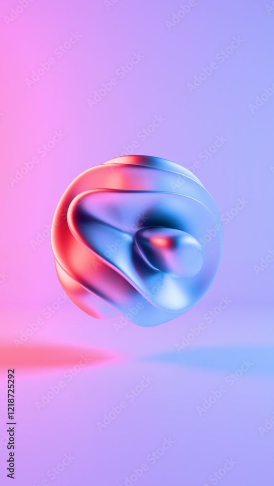 Poster Abstract Fluid 3D Shape with Gradient Lighting
