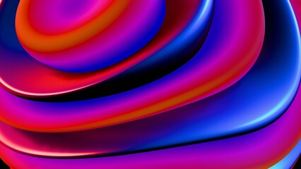 Close-Up of Vibrant Gradient Curves with Neon Colors