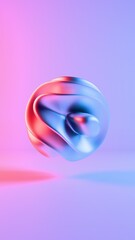Abstract Fluid 3D Shape with Gradient Lighting