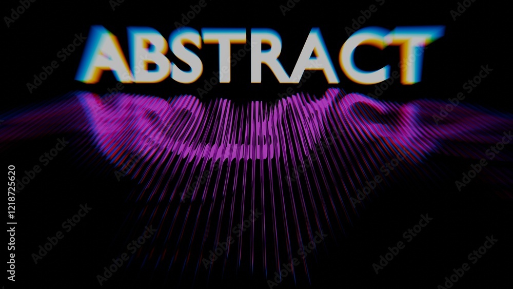 Poster abstract typography with vibrant neon effects..
