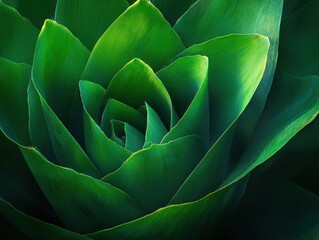 Obraz premium Vibrant macro texture of sharp edged palm frond tropical environment close-up lush green tones