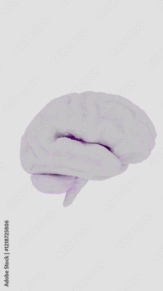 Poster Abstract Low-Poly Brain with Minimalistic Design