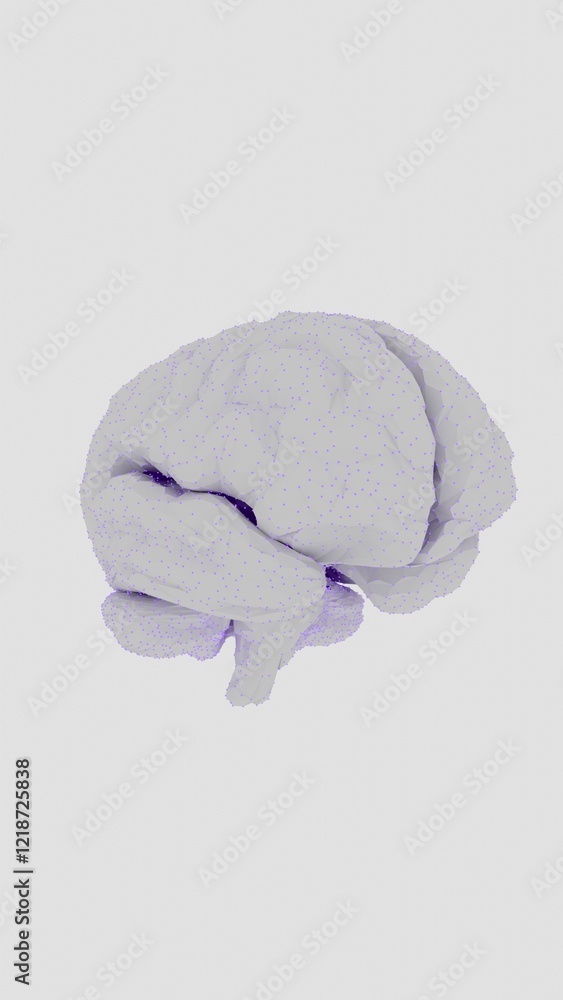 Aufkleber Abstract Low-Poly Brain with Minimalistic Design
