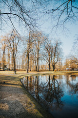 small lake in park