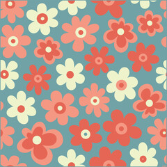 Seamless pattern, Vintage retro flowers pattern, Vector illustration,style for fabric, banners, wallpaper, posters, websites, online shopping.