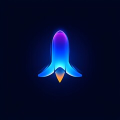 Abstract Glowing Rocket Ship Design Illustration