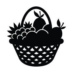 basket of fruits vector illustration