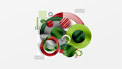 Fototapeta premium Abstract Geometric Background with Overlapping Transparent Shapes