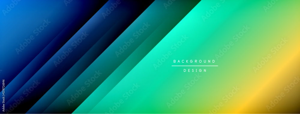 Poster Dynamic shadow lines with gradient colors geometric background