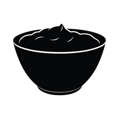 bowl of black and white vector illustration