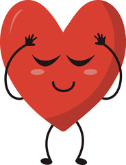 Cute Heart Character Decoration for Templet Design Element