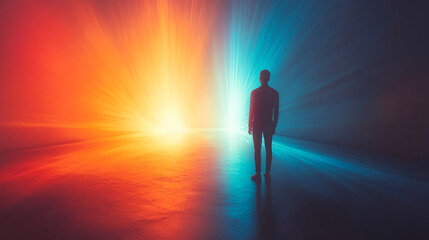 Radiant person glowing with aura left blank