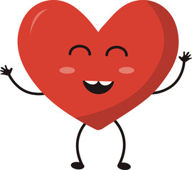 Cute Heart Character Decoration for Templet Design Element