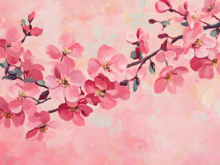 Naklejka premium Beautiful flowers on a pink background. Neural network AI generated art