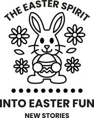 A rabbit holding an Easter egg