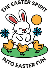 A illustration in the concept of Easter in line drawing style