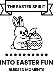 A rabbit holding an Easter egg