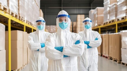 Ppe workers ensuring safety in warehouse operations industrial setting gigapixel quality team collaboration