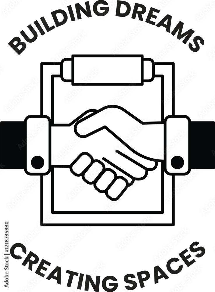Poster concept of collaboration and teamwork in creating spaces