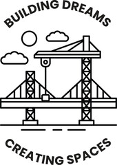 A illustration in the concept of Construction work in line drawing style